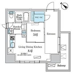 デュオフラッツ池尻大橋 1LDKの間取図画像