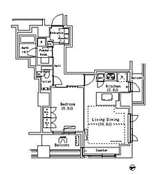 パークアクシス代官山 1LDKの間取図画像