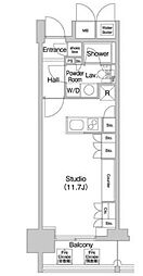 コンフォリア北参道 ワンルームの間取図画像