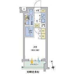 アジールコート品川中延 1Kの間取図画像