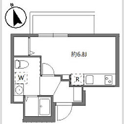アリカ大森2 ワンルームの間取図画像