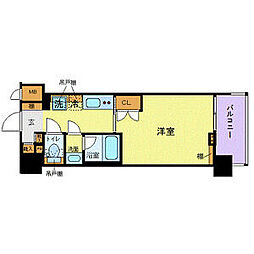 ZOOM品川南 1Kの間取図画像