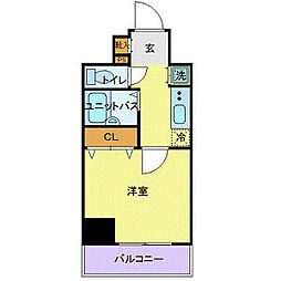 スカイコート・ヴィーダ五反田ウエスト 1Kの間取図画像