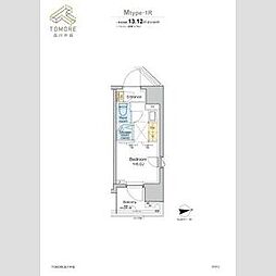 TOMORE品川中延 ワンルームの間取図画像