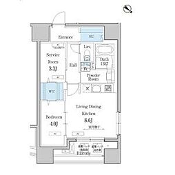 デュオフラッツ池尻大橋 1SLDKの間取図画像