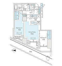 ザパークハウス恵比寿南 2LDKの間取図画像