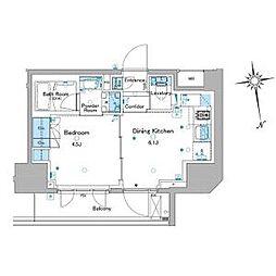 ルフォンプログレ品川大井 1DKの間取図画像