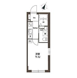ドムス・スタイル目黒不動前 1Kの間取図画像