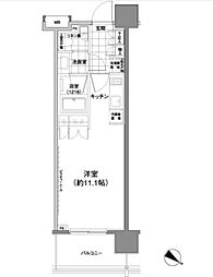 パークハビオ渋谷神山町 ワンルームの間取図画像