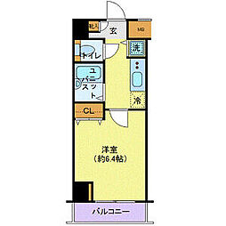 プレール天王洲アイル弐番館 1Kの間取図画像