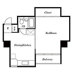 青葉台フラッツ 1DKの間取図画像