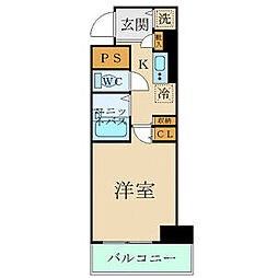 スカイコート芝壱番館 1Kの間取図画像