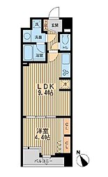 THEPALMSヨヨギウエハラバートテラス 1LDKの間取図画像