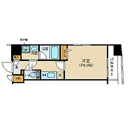ZOOM渋谷富ヶ谷 1Kの間取図画像