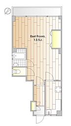 ハナブサマンション 1Kの間取図画像