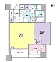 ラクラス新中野 1SKの間取図画像