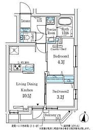 primeBliss中野富士見町2 2LDKの間取図画像
