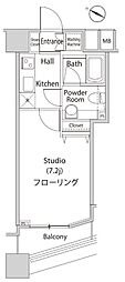 ファーストリアルタワー新宿 1Kの間取図画像