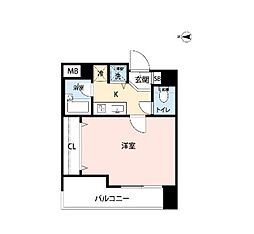 菱和パレス渋谷西壱番館 1Kの間取図画像