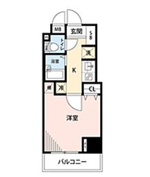 メインステージ西新宿 1Kの間取図画像