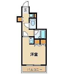 東急田園都市線 池尻大橋駅 徒歩8分の賃貸マンション 8階ワンルームの間取り