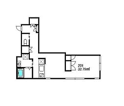東京メトロ東西線 早稲田駅 徒歩17分の賃貸マンション 2階ワンルームの間取り