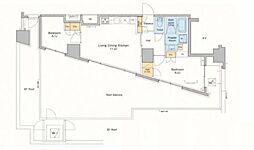 東京メトロ副都心線 西早稲田駅 徒歩2分の賃貸マンション 6階2LDKの間取り