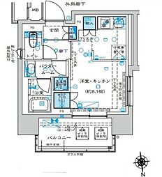 東京メトロ東西線 早稲田駅 徒歩3分の賃貸マンション 4階ワンルームの間取り