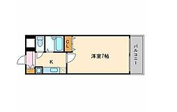JR総武線 東中野駅 徒歩7分の賃貸マンション 7階1Kの間取り