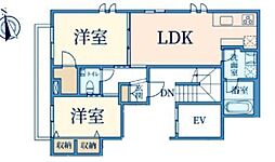 フォートレス大崎 3階2LDKの間取り