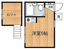 Urbannex 2階ワンルームの間取り