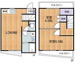せせらぎ夏秋(かしゅう) B 2階2LDKの間取り