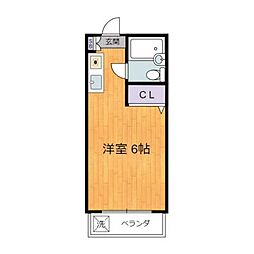 第11安藤マンション 1階ワンルームの間取り
