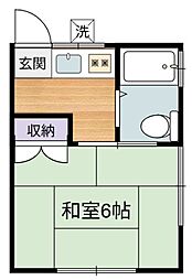 ハイツカトレア 1階1Kの間取り