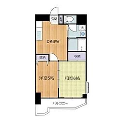 いづみマンション一ツ橋 2DKの間取図画像