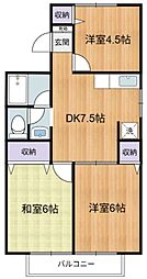 STコーポ2 3DKの間取図画像