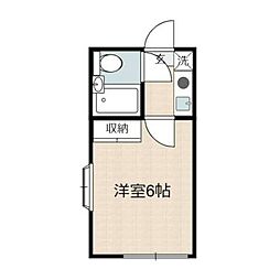 西武池袋線 石神井公園駅 徒歩14分の賃貸アパート 2階1Kの間取り