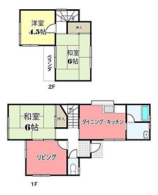 間取り 中古戸建　四日市市尾平町　4DK