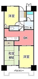 ダイアパレス四日市南棟 3DKの間取図画像