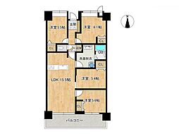 サーパス城山台 4LDKの間取図画像