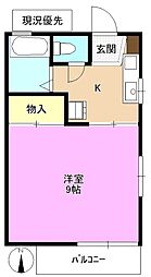 エステート桜坂C 1Kの間取図画像