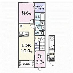 ファビオネスト駒沢 2LDKの間取図画像