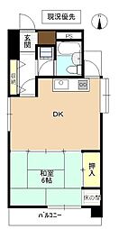 メゾン西鶴賀 1DKの間取図画像