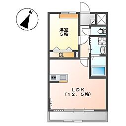 デュアルベルライン 1LDKの間取図画像