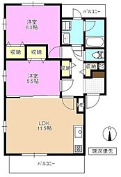 BRAIN-e 2階2LDKの間取り