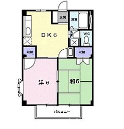 岡山電気軌道清輝橋線 清輝橋駅 徒歩34分の賃貸アパート 1階2DKの間取り