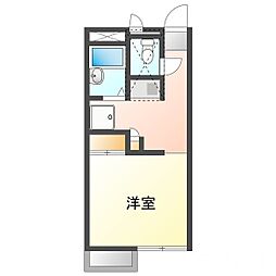 JR山陽本線 岡山駅 徒歩7分の賃貸アパート 1階1Kの間取り