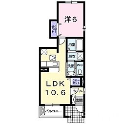 JR山陽本線 岡山駅 バス34分 新道河本下車 徒歩5分の賃貸アパート 1階1LDKの間取り