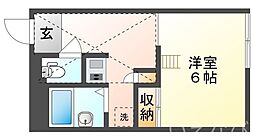 JR宇野線 大元駅 徒歩6分の賃貸アパート 1階1Kの間取り