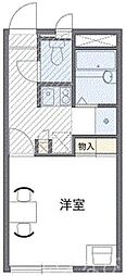 レオパレスホワイトテリア 1階1Kの間取り